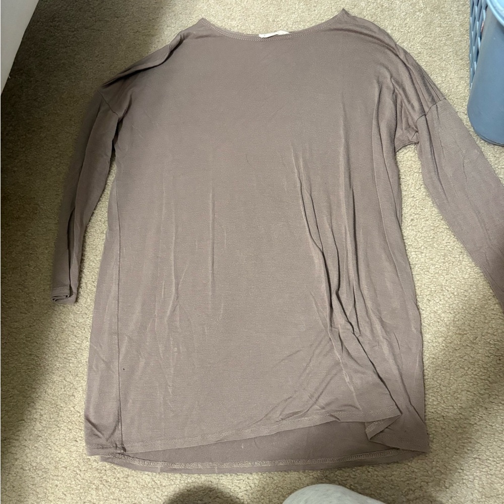 Women's Taupe Long Sleeve Top